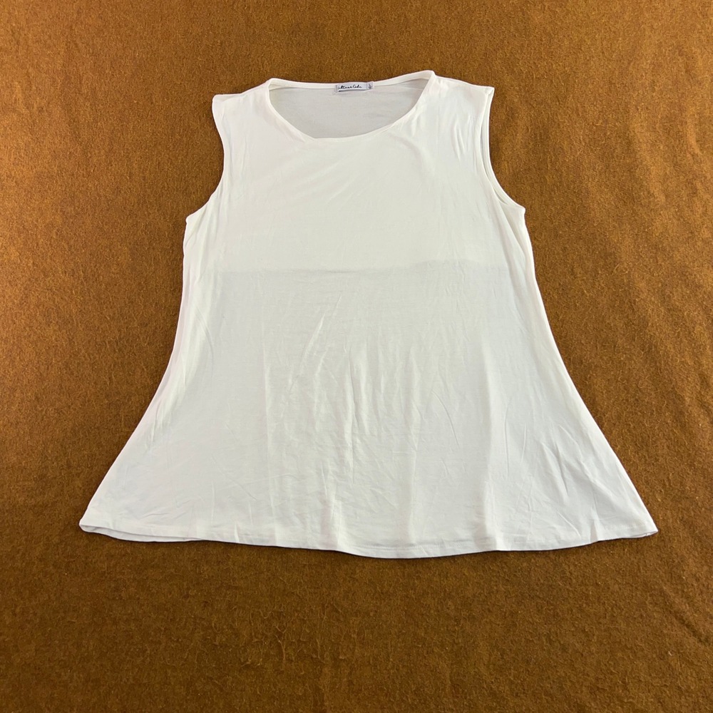 Culture Code Womens Large White Sleeveless Flared Tank Top New *Flaw